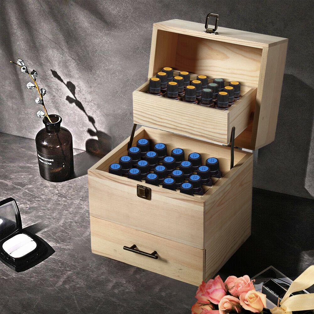 Cheap Affordable Essential Oil Storage Box Wooden 59 Slots Aromatherapy Organiser Container Case-Store Zone-Online Shopping Store Melbourne Australia