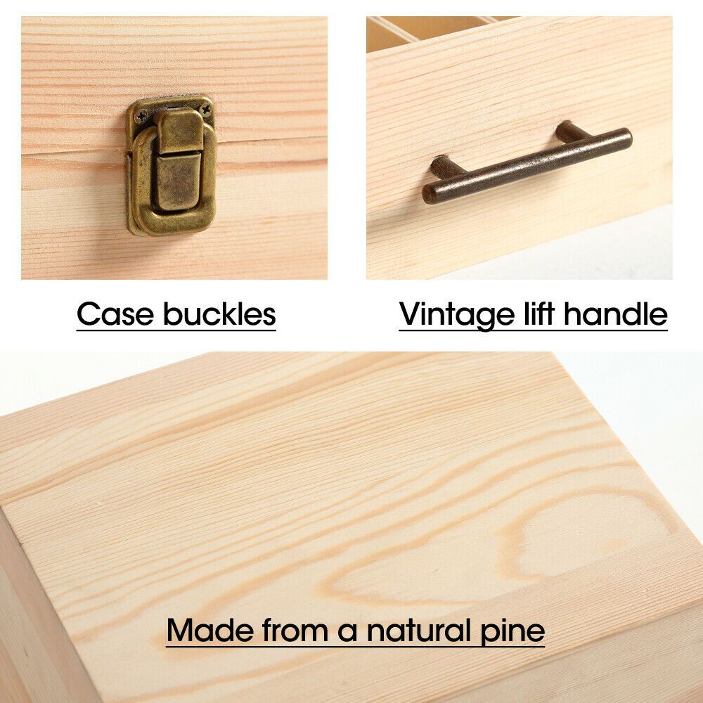 Essential Oil Storage Box Wooden 59 Slots Aromatherapy Organiser Container Case-Store Zone-Online Shopping Store Melbourne Australia