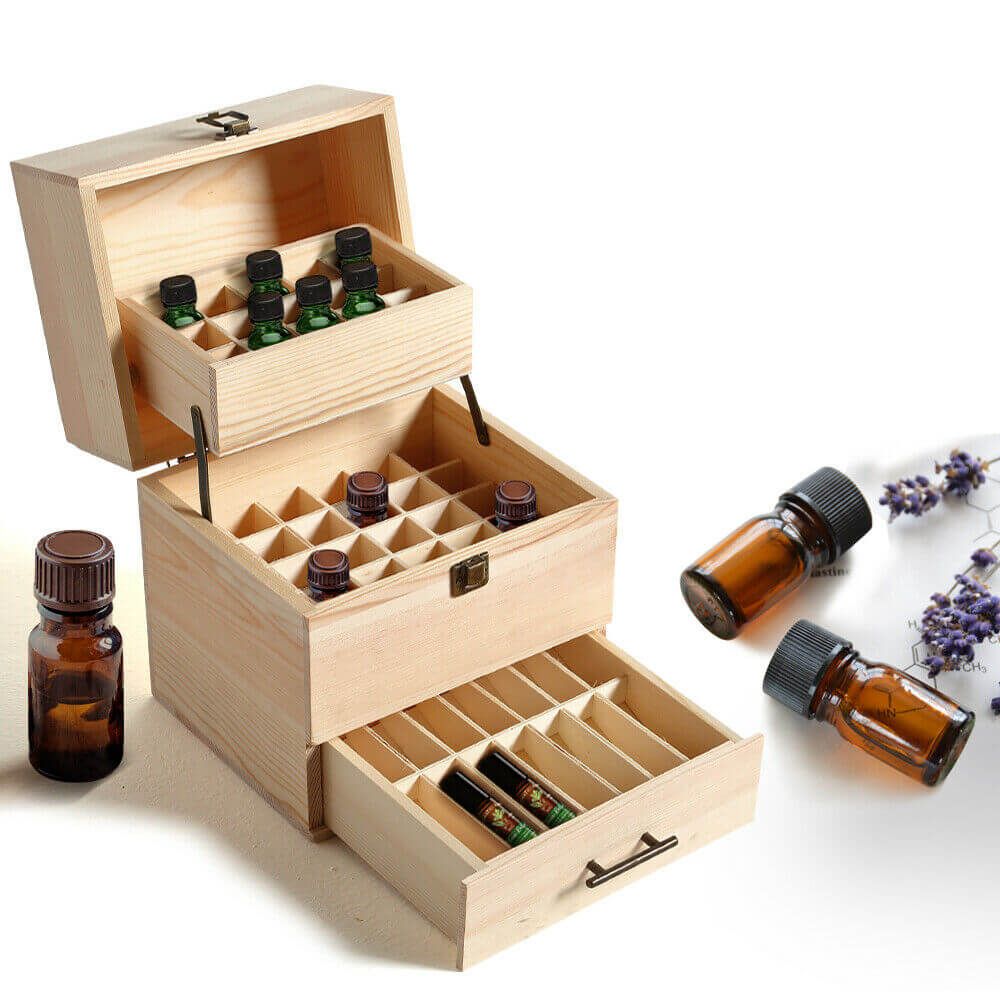 Essential Oil Storage Box Wooden 59 Slots Aromatherapy Organiser Container Case-Store Zone-Online Shopping Store Melbourne Australia
