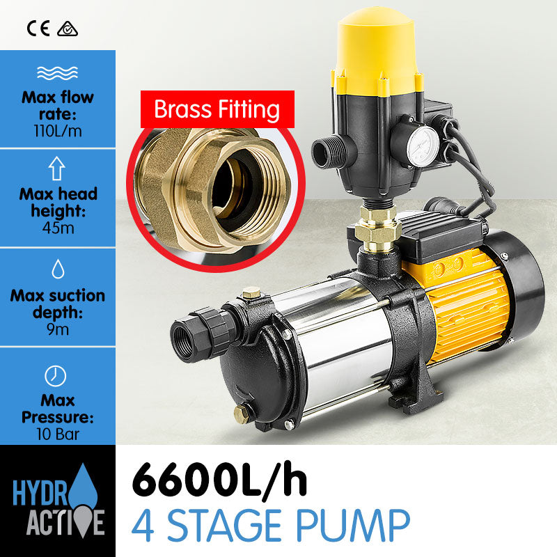 HydroActive 4 stage High Pressure Water Pump - 1000W