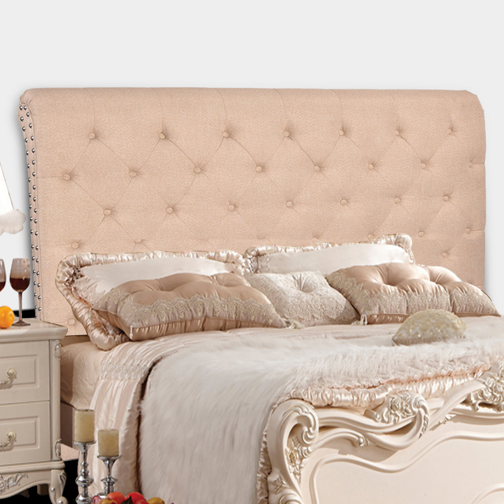 Levede Upholstered Fabric Bed Headboard in Double Size in Beige Colour