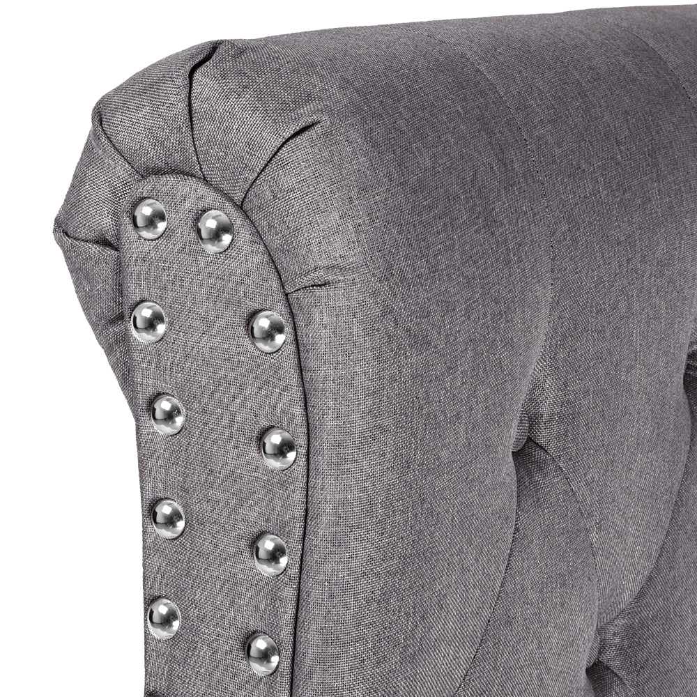 Levede Upholstered Fabric Bed Headboard in Double Size in Charcoal Colour