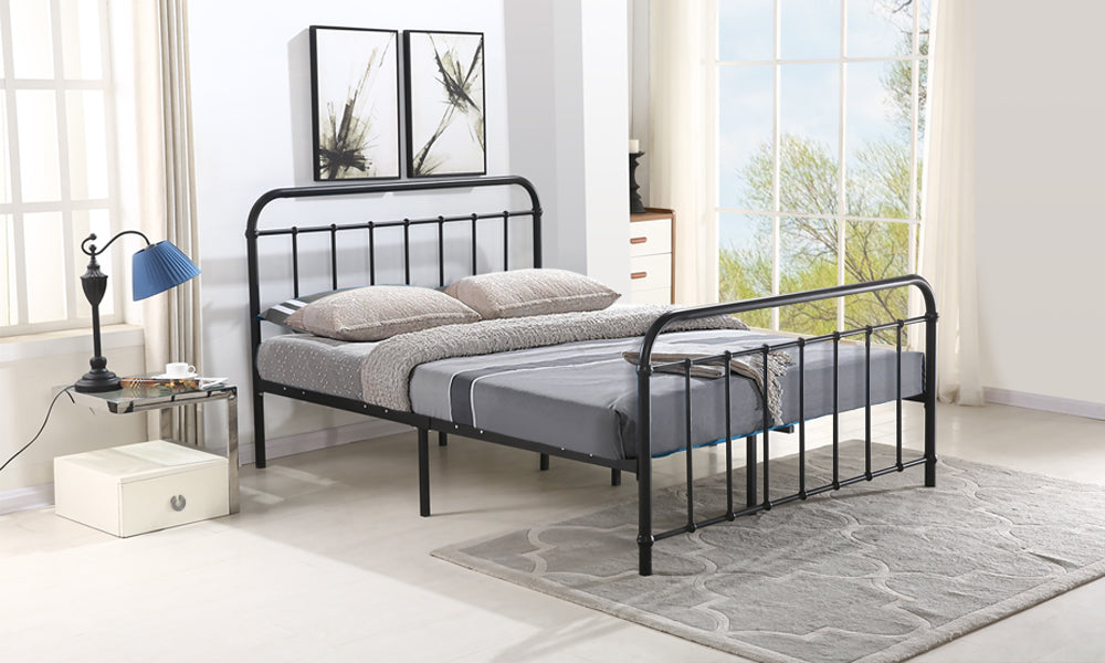 Levede Metal Bed Frame in Double Size in Black Colour