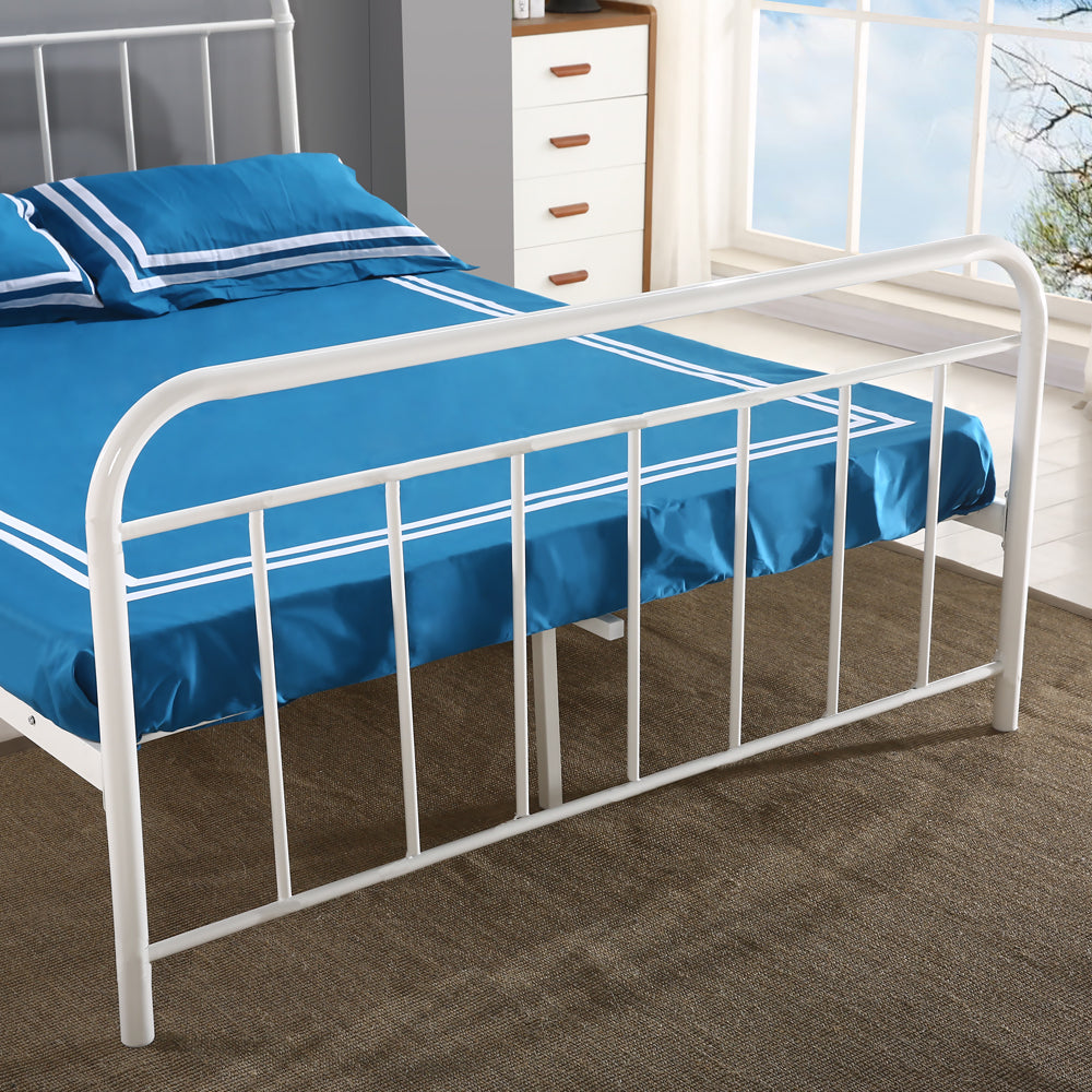 Levede Metal Bed Frame in Queen Size in White Colour