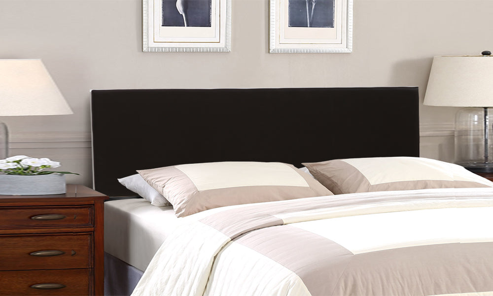 Levede PU Leather Bed Headboard with Wooden Legs in Double Size in Black Colour