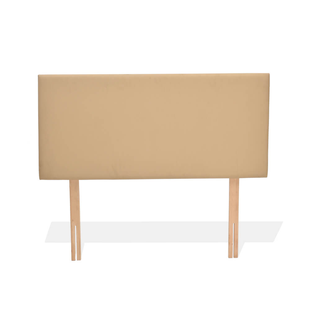 Levede PU Leather Bed Headboard with Wooden Legs in Single Size in Cream Colour