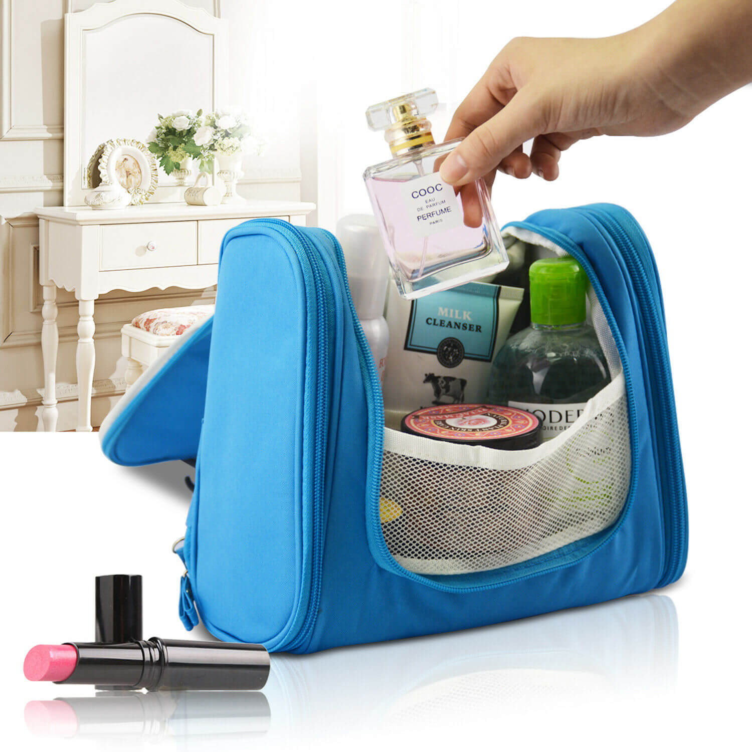 New Travel Cosmetic Makeup Bag Toiletry Case Folding Storage Large Bag Organiser