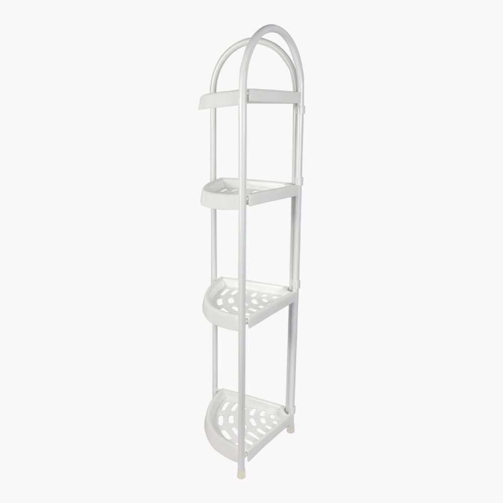 4 Tier Shower Corner Shelf Bathroom Caddy Shelves Organiser Bath Storage Rack