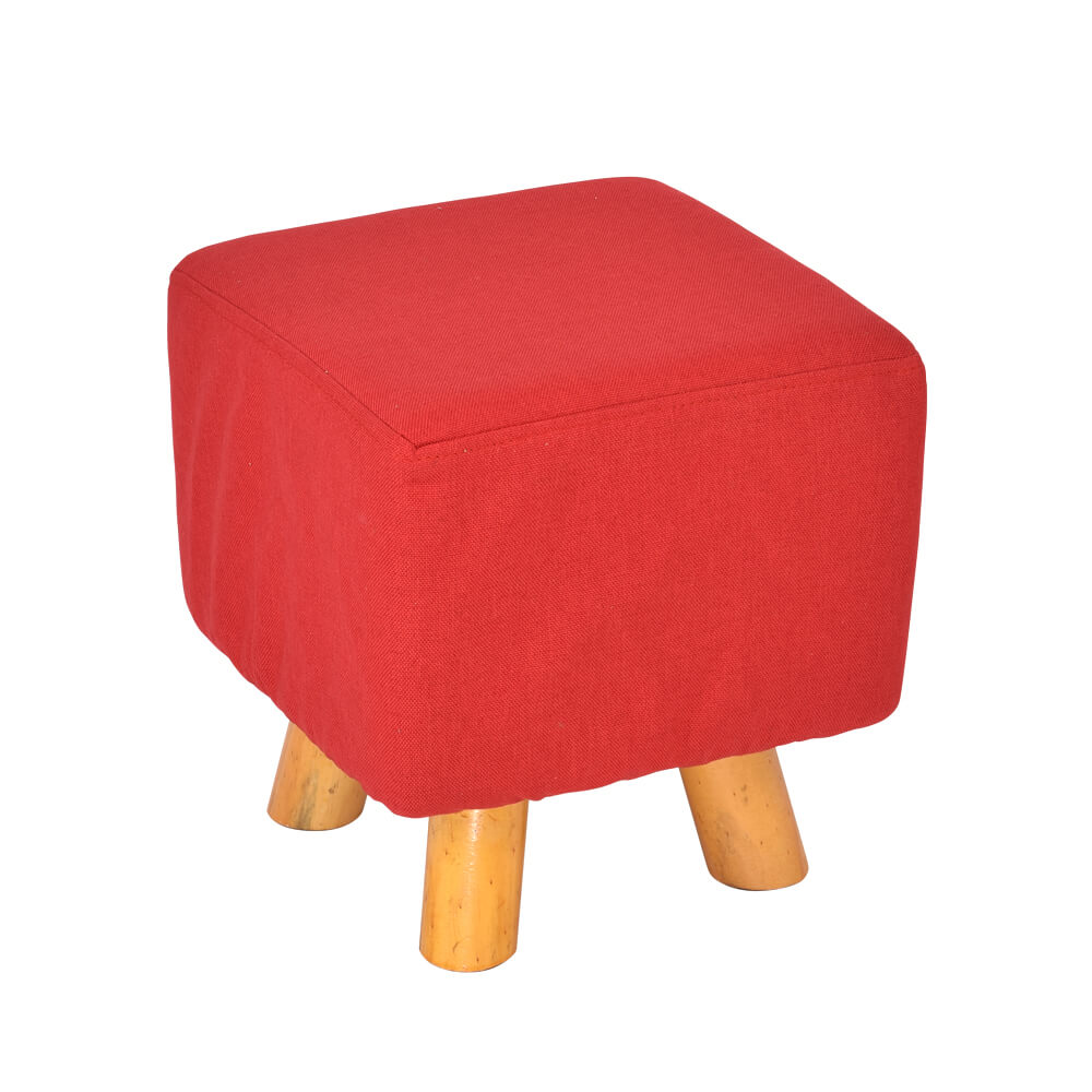 Luxury Chic Fabric Ottoman Foot Stool Rest Pouffe Footstool Padded Seat Wood