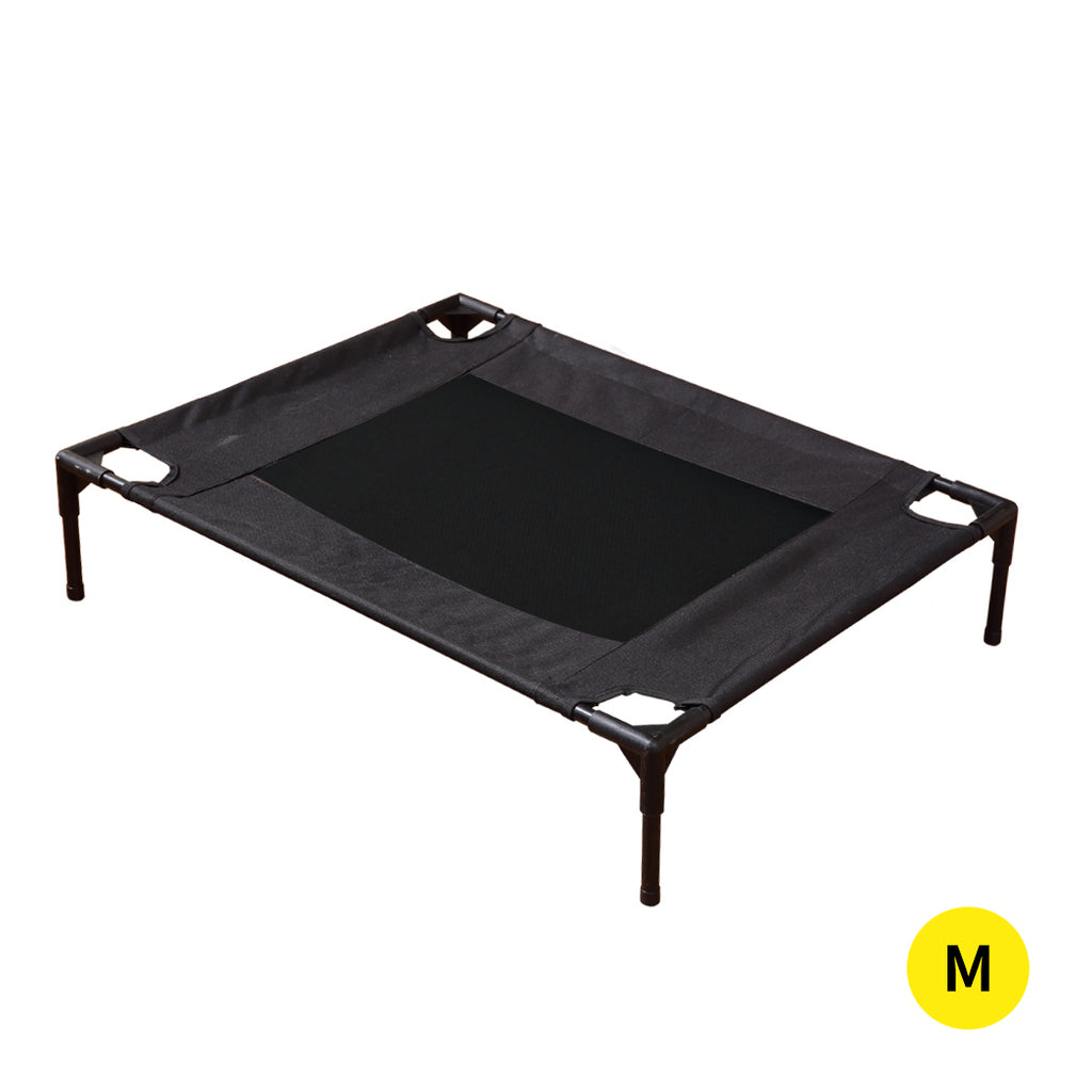 PaWz Heavy Duty Pet Bed Trampoline Dog Puppy Cat Hammock Mesh  Canvas M Black