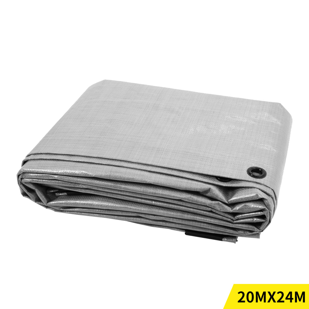 6.1x7.3M Heavy Duty Poly Tarps 200gsm PE Tarpaulin Camping Cover UV Rot Proof