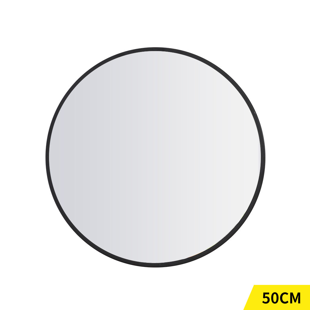 Wall Mirror Round Shaped Bathroom Makeup Mirrors Smooth Edge 50CM