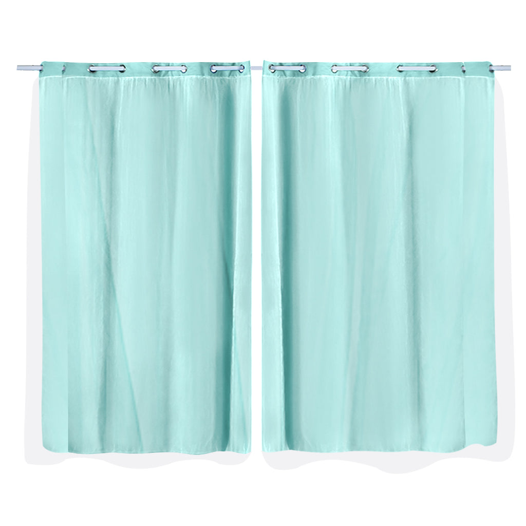 2x Blockout Curtains Panels 3 Layers with Gauze Room Darkening 140x213cm Aqua