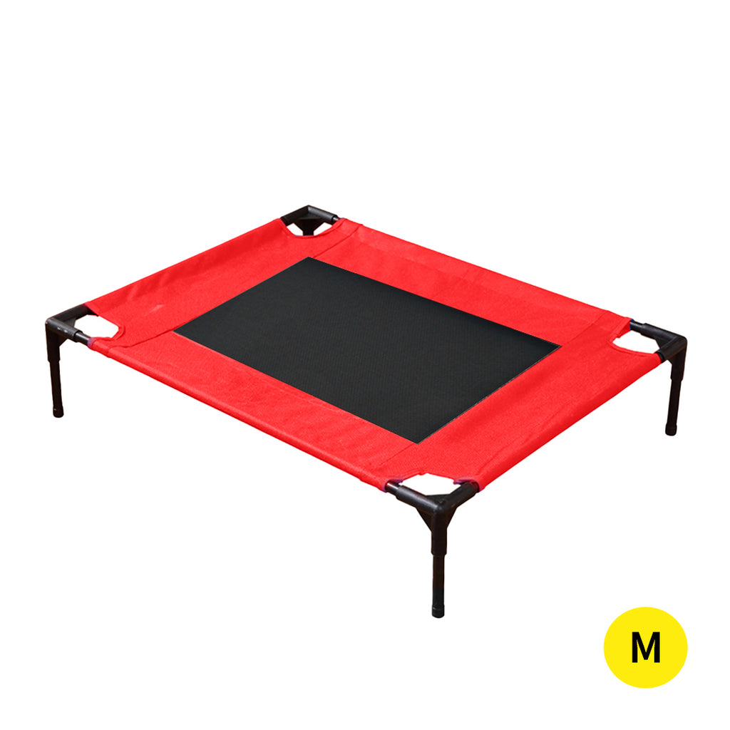 PaWz Heavy Duty Pet Bed Trampoline Dog Puppy Cat Hammock Mesh  Canvas M Red