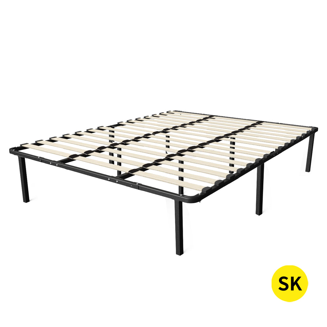 Levede Metal Bed Frame Mattress Base with Timber Slats Air BnB Super King Size