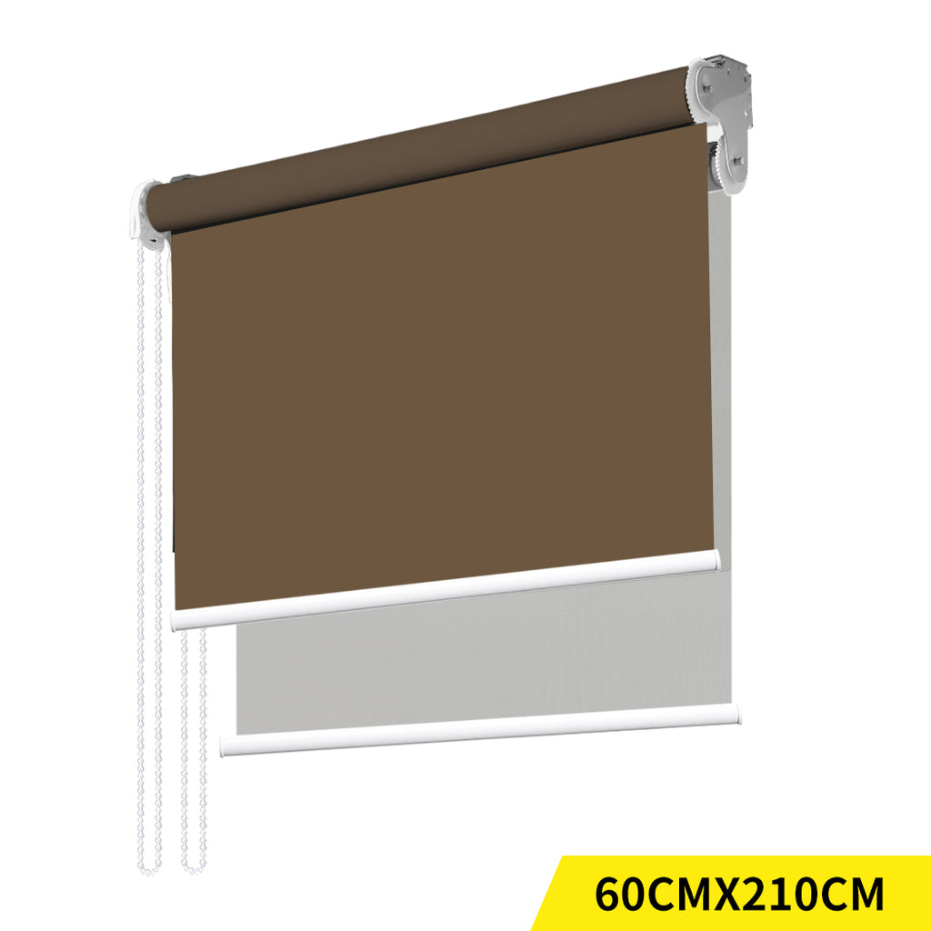 Modern Day/Night Double Roller Blinds Commercial Quality 60x210cm Albaster White