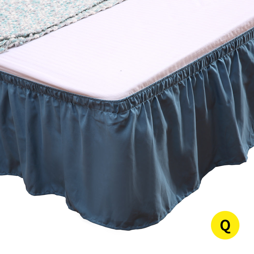 DreamZ Ultra Soft Microfiber Elastic Bed Skirt in Queen Size in Turquoise Colour