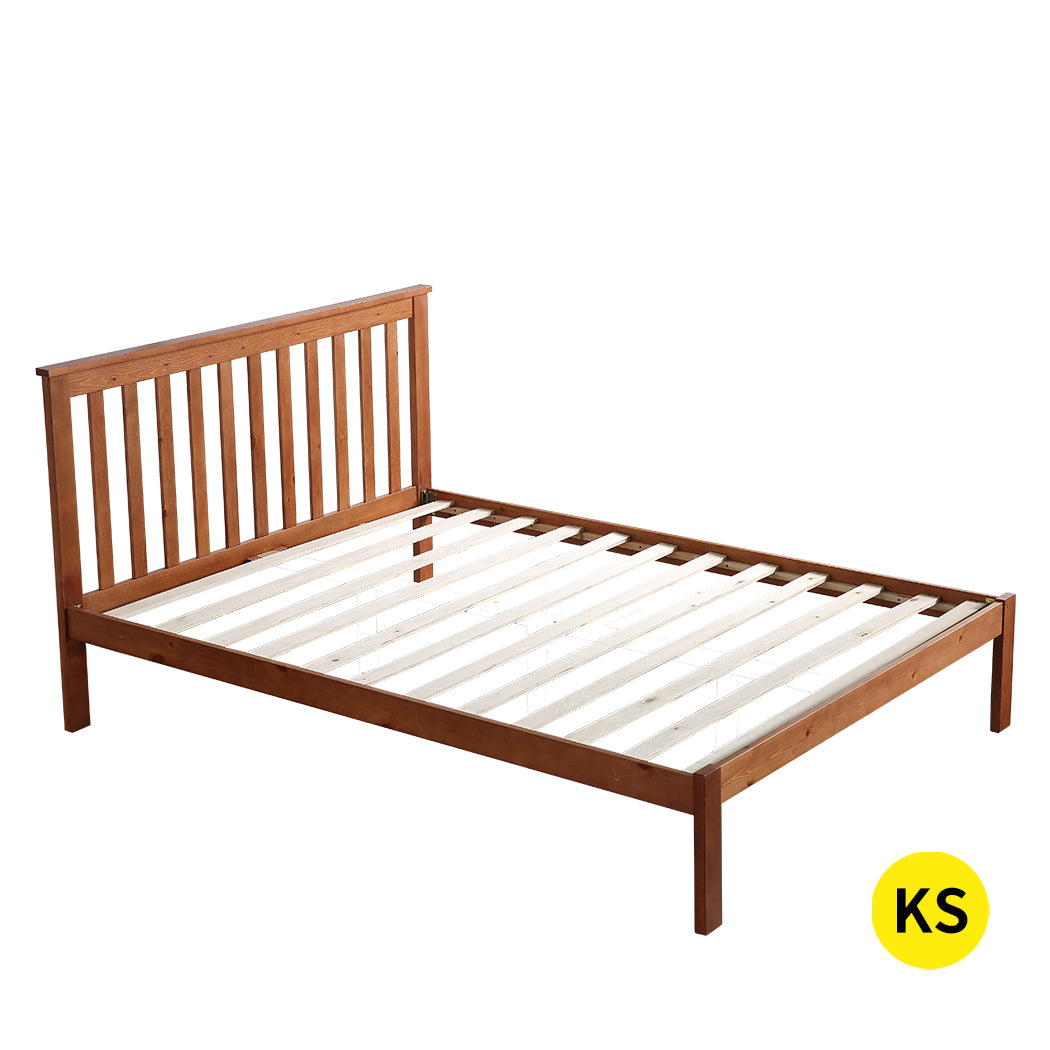 Levede Pine Wood Kids Children Bed Frame Mattress Platform Base King Single Size