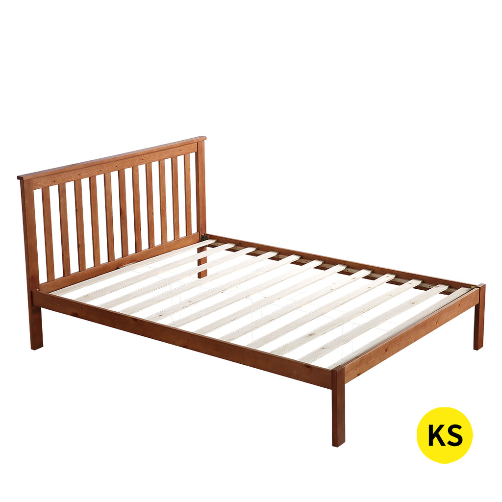 Levede Pine Wood Kids Children Bed Frame Mattress Platform Base King Single Size
