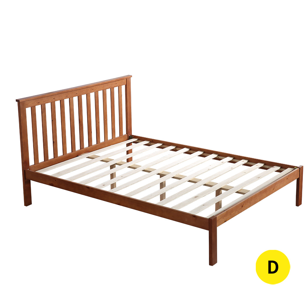 Levede Premium Pine Wood Kids Children Bed Frame Mattress Platform Double Size