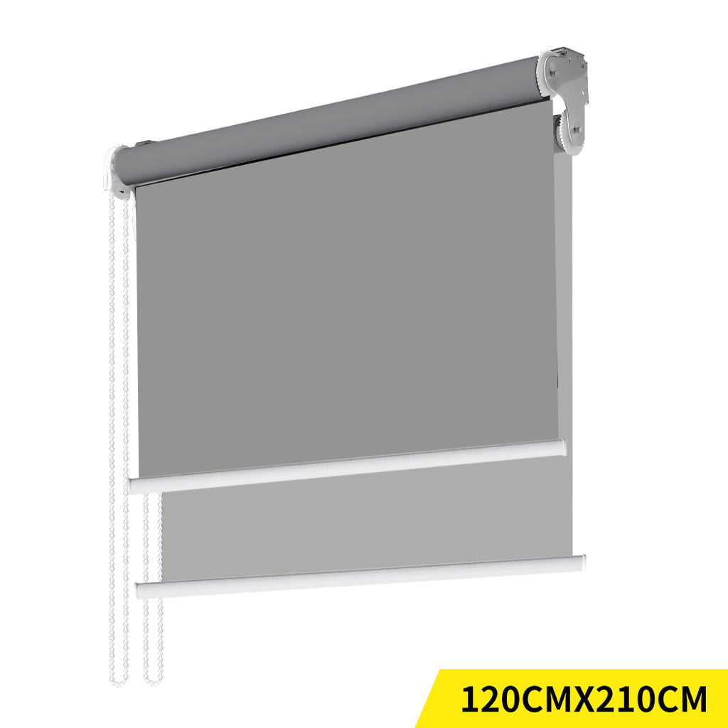 Modern Day/Night Double Roller Blinds Commercial Quality 120x210cm Grey Grey