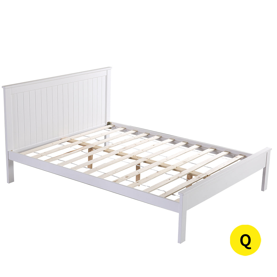 Levede Premium Pine Wood Kids Children Bed Frame Mattress Platform Queen Size