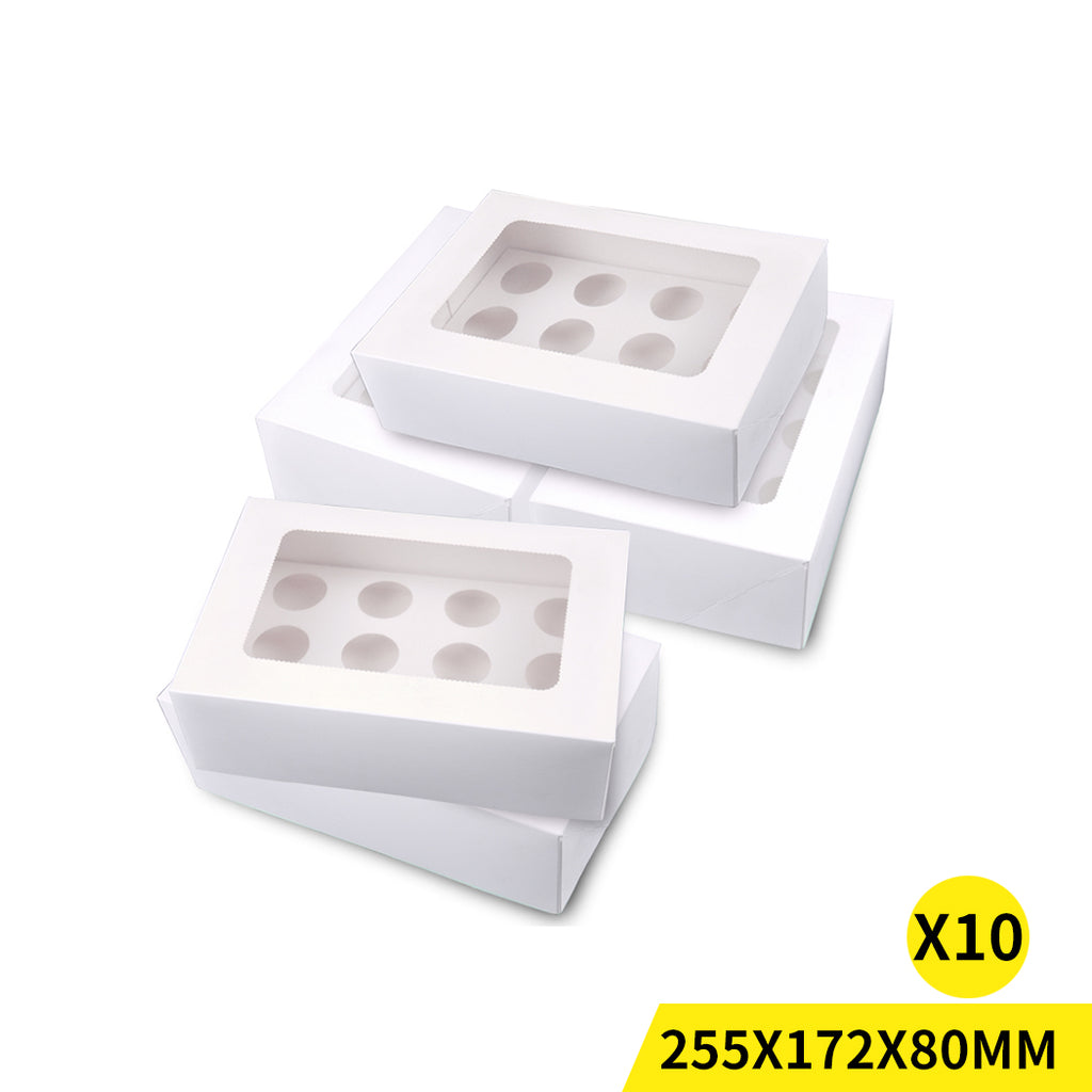 10 Pcs 12 Mini Holes Cupcake Boxes Cupe Cake Box Window Face Cover and Inserts