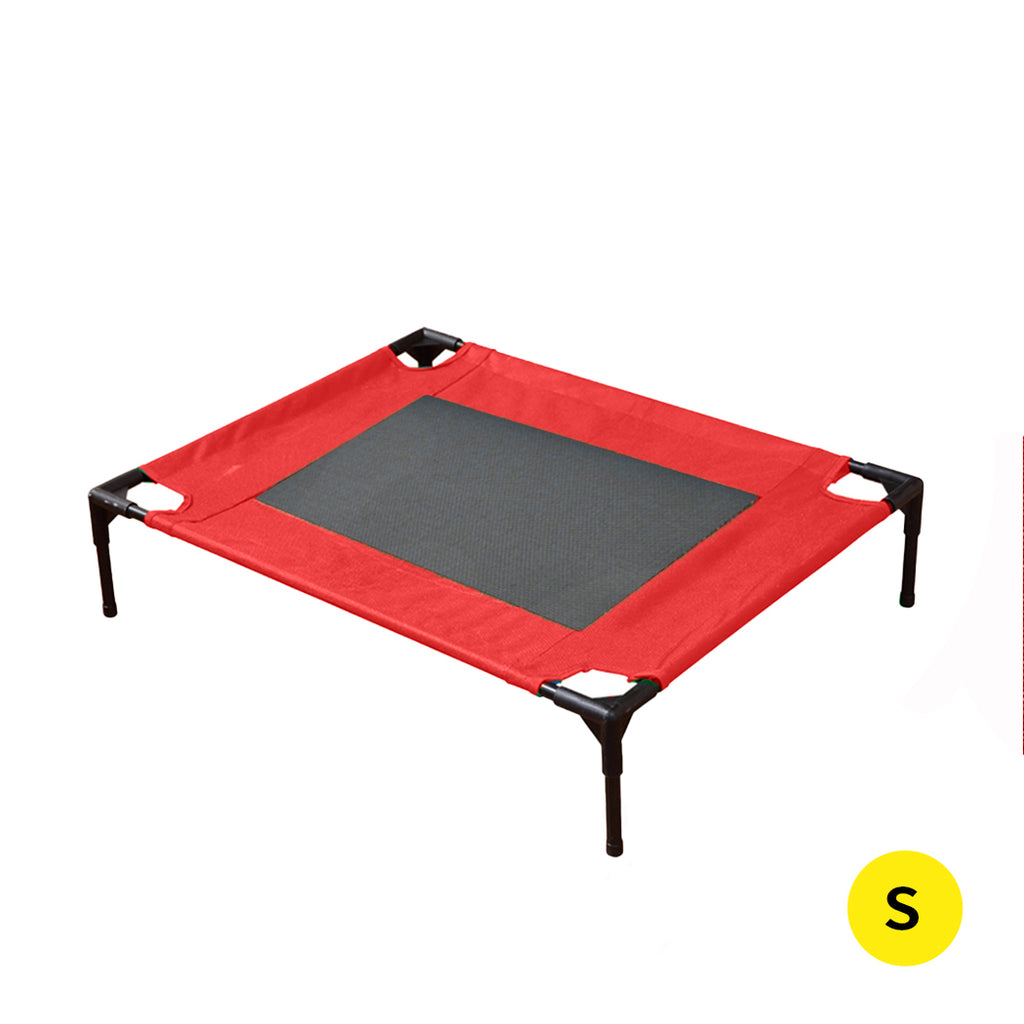 PaWz Heavy Duty Pet Bed Trampoline Dog Puppy Cat Hammock Mesh  Canvas S Red