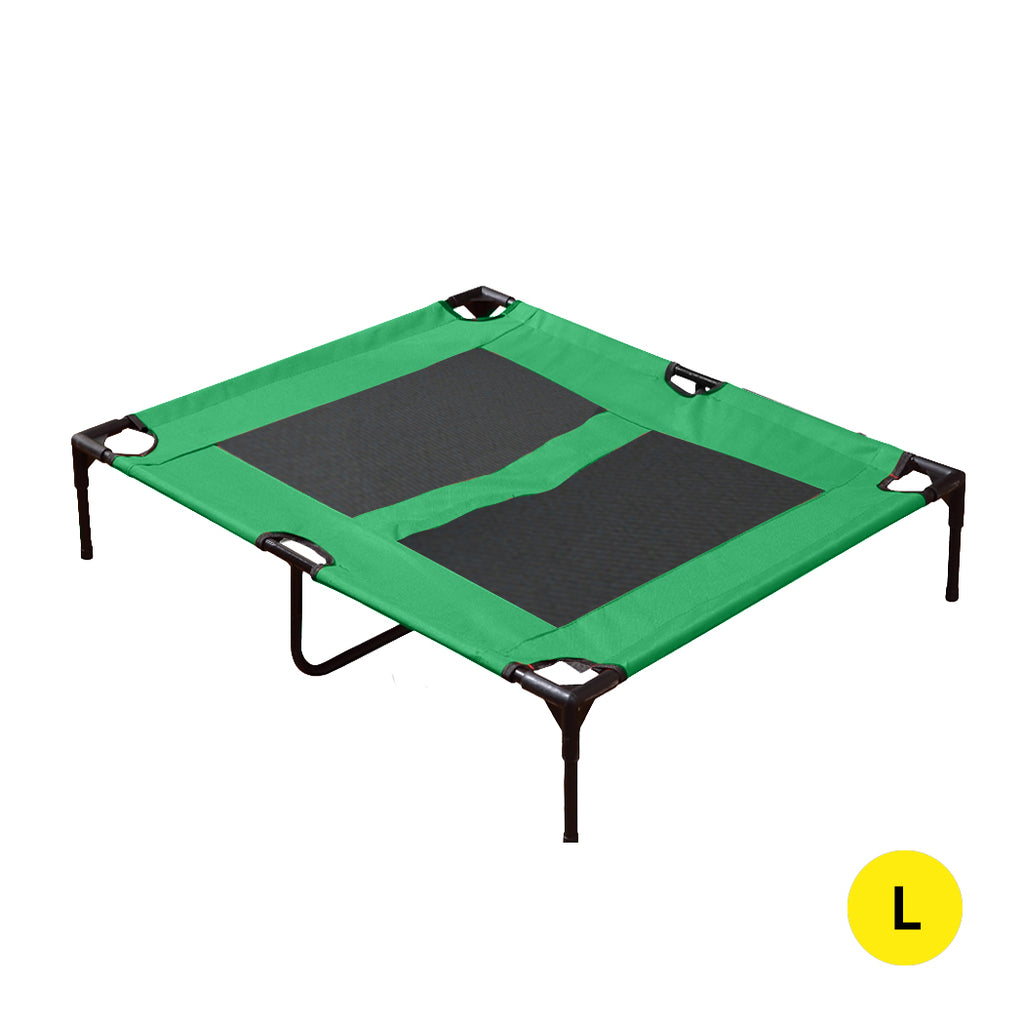 PaWz Heavy Duty Pet Bed Trampoline Dog Puppy Cat Hammock Mesh  Canvas L Green