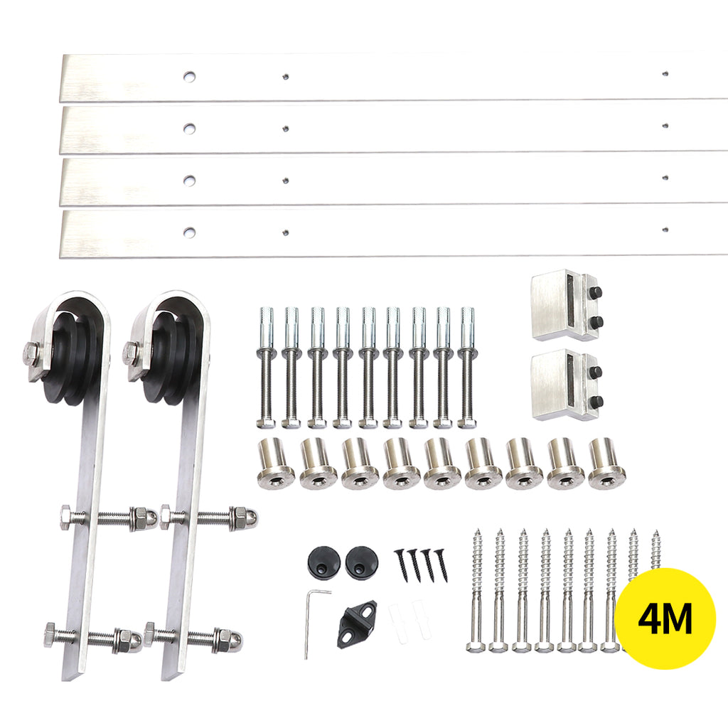 4M Antique Classic Style Single Sliding Barn Door Hardware Track Roller Kit