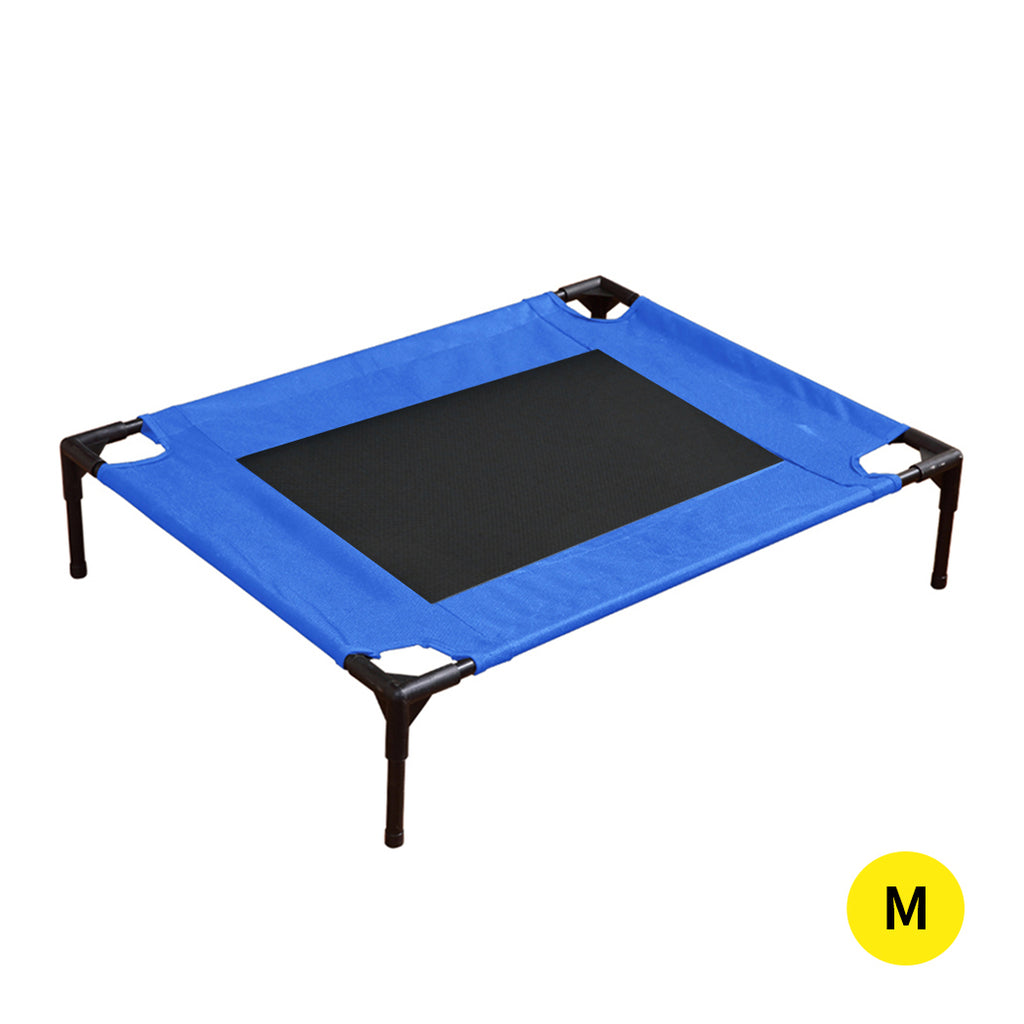 PaWz Heavy Duty Pet Bed Trampoline Dog Puppy Cat Hammock Mesh  Canvas M Blue