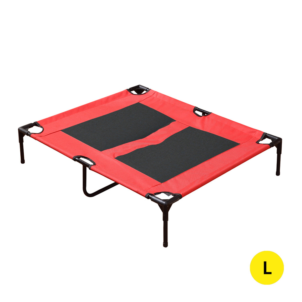 PaWz Heavy Duty Pet Bed Trampoline Dog Puppy Cat Hammock Mesh  Canvas L Red