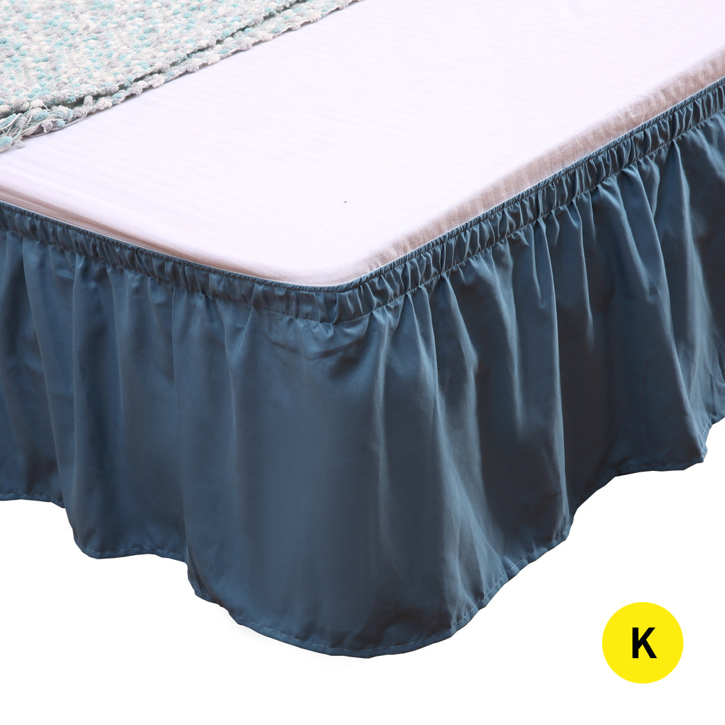DreamZ Ultra Soft Microfiber Elastic Bed Skirt in King Size in Turquoise Colour