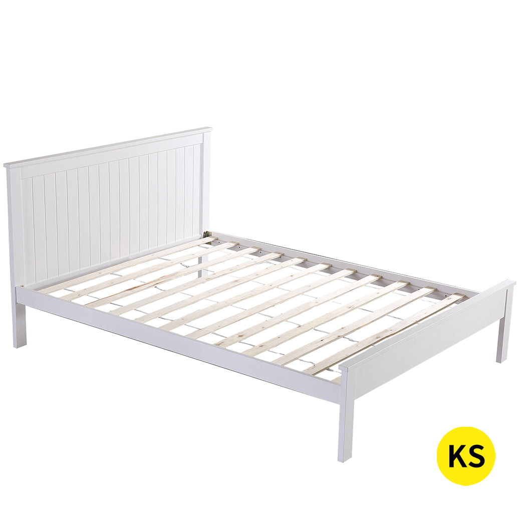 Levede Pine Wood Kids Children Bed Frame Mattress Platform Base King Single Size