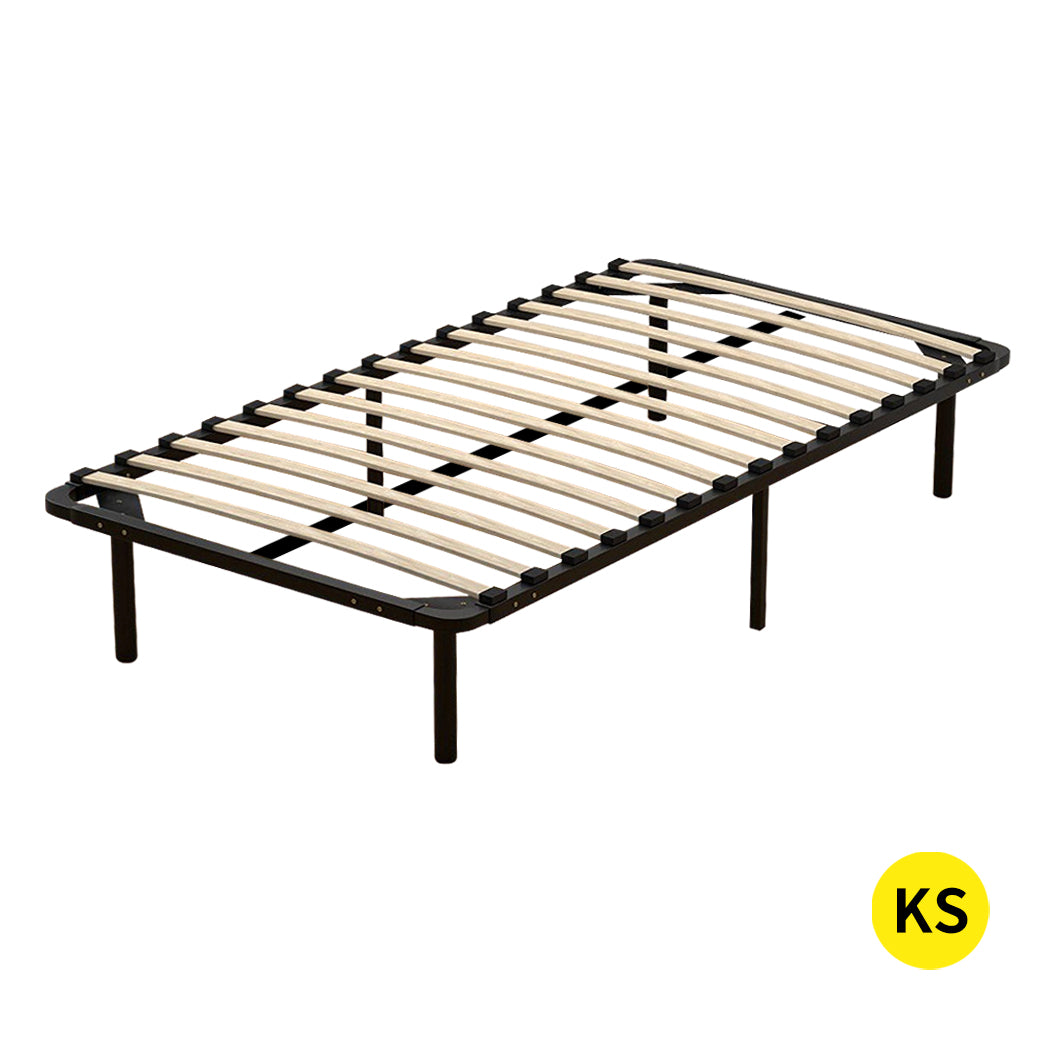 Levede Metal Bed Frame Mattress Base with Timber Slats Air BnB King Single Size