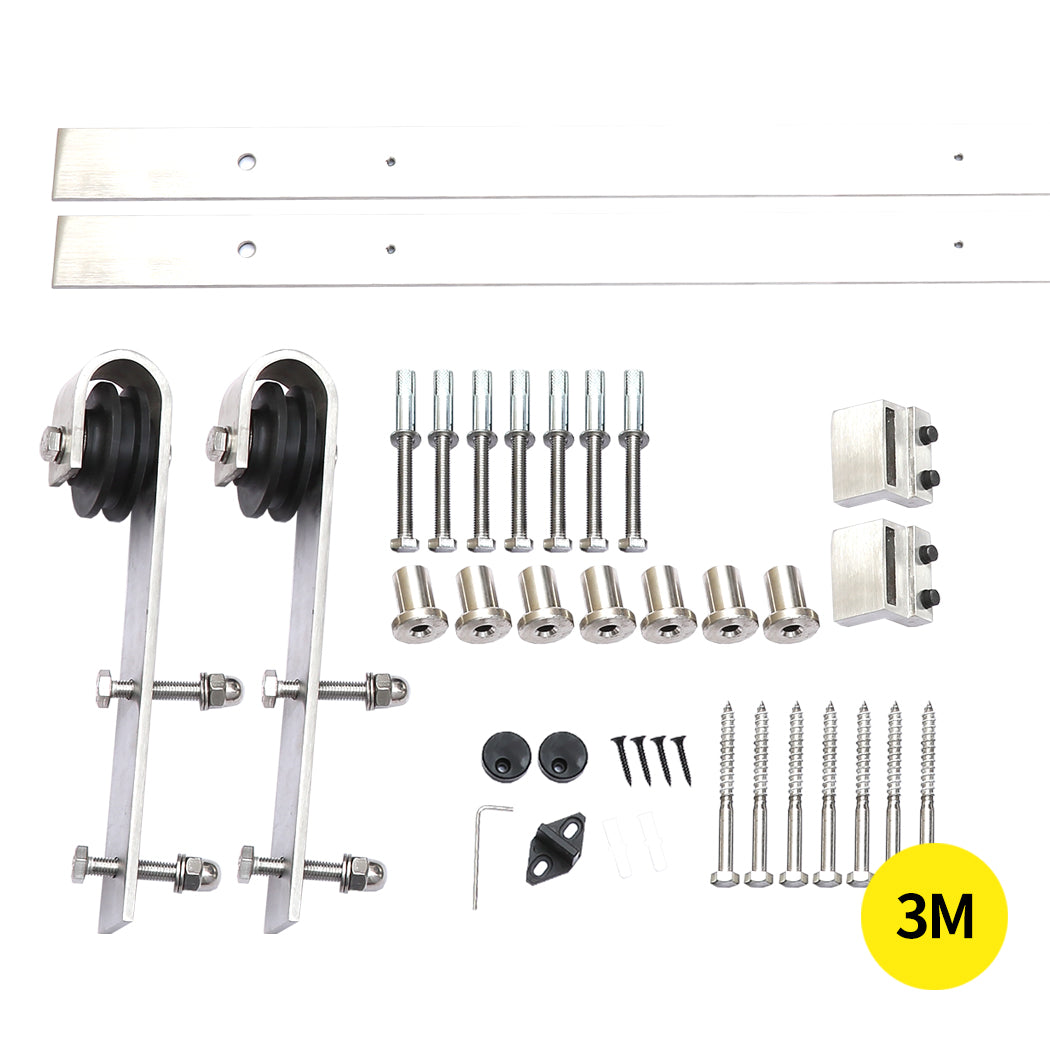 3M Antique Classic Style Single Sliding Barn Door Hardware Track Roller Kit