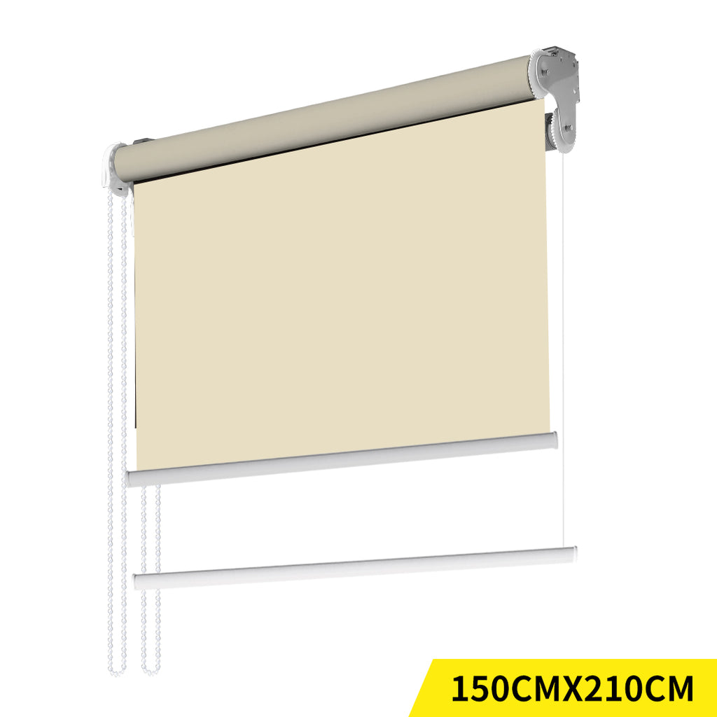 Modern Day/Night Double Roller Blinds Commercial Quality 150x210cm Cream White