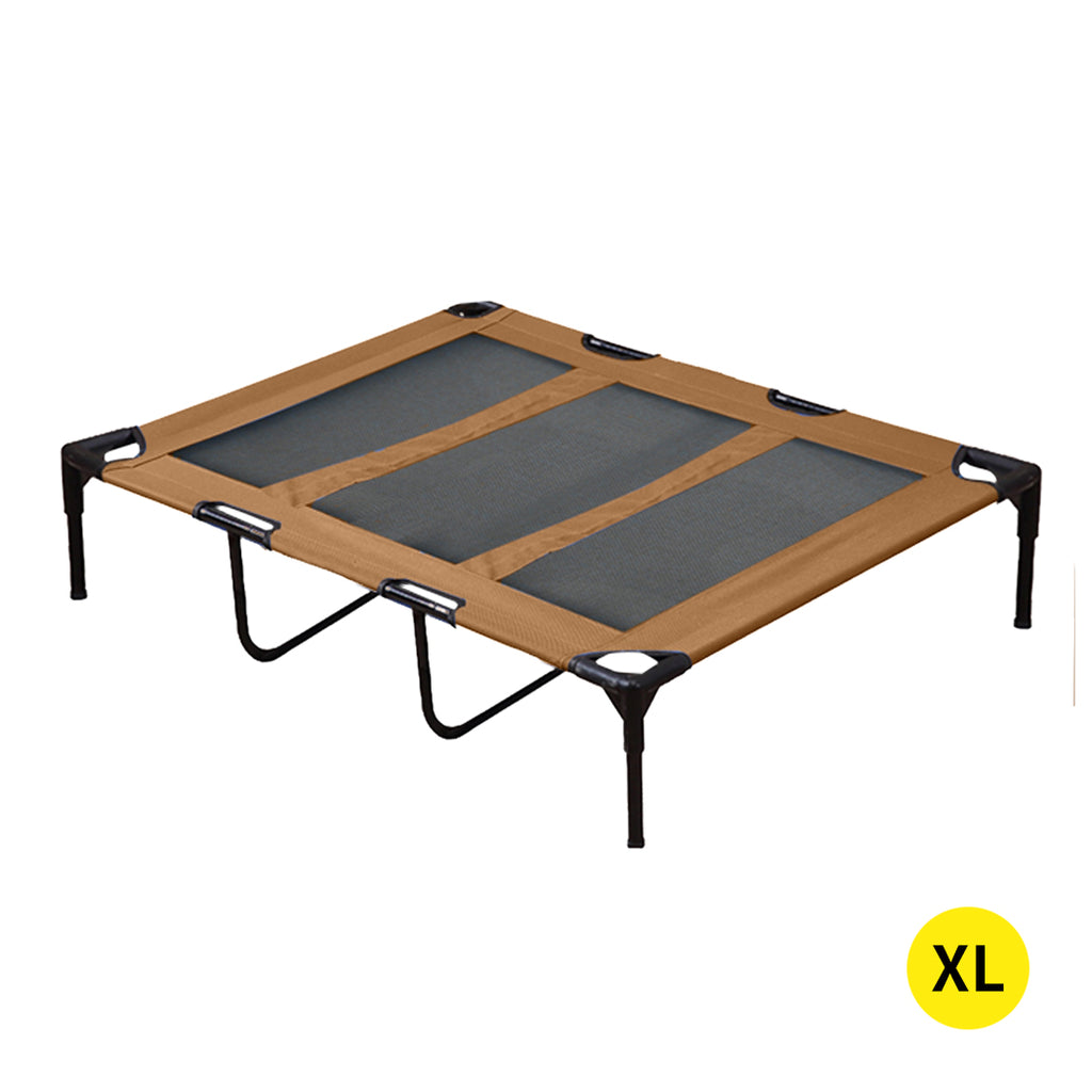 PaWz Heavy Duty Pet Bed Trampoline Dog Puppy Cat Hammock Mesh  Canvas XL Tan