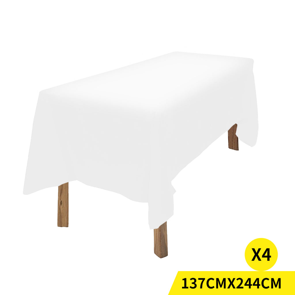 Tablecloths Wedding Tablecloth Rectangle Square Event Fitted Table Cloth White
