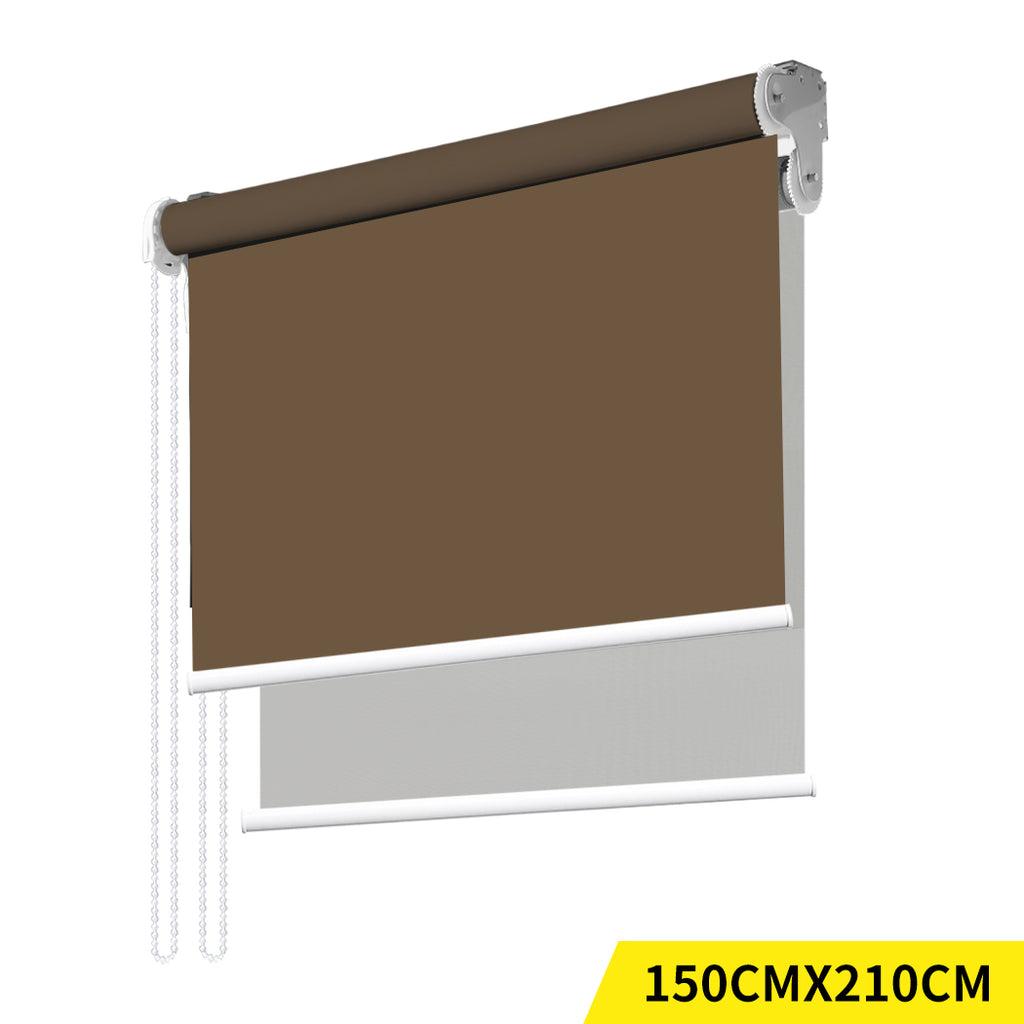 Modern Day/Night Double Roller Blinds Commercial Quality 150x210cm All White