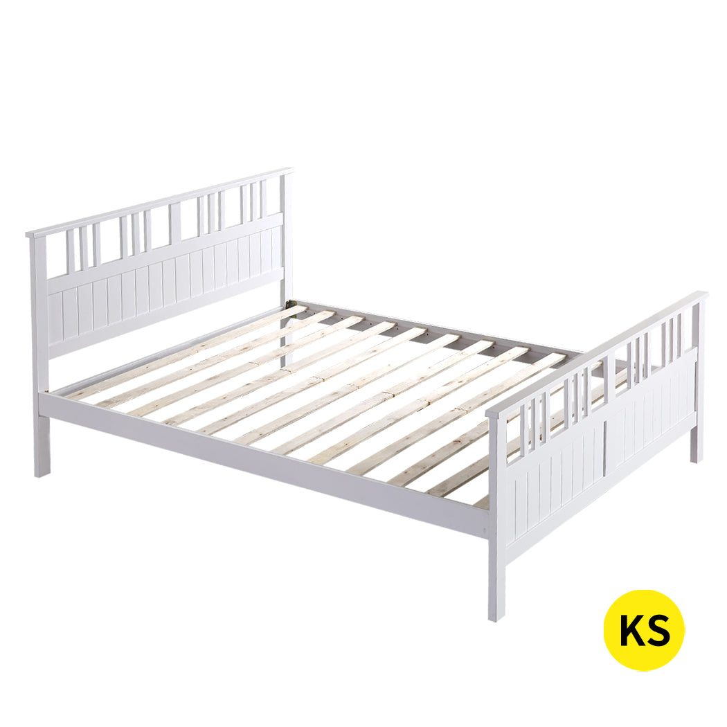 Levede Pine Wood Kids Children Bed Frame Mattress Platform Base King Single Size