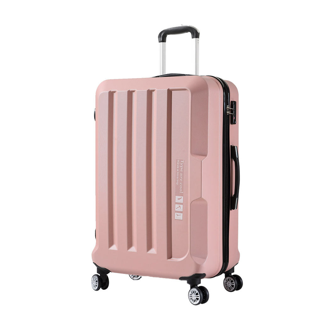 3pcs Luggage Sets Travel Hard Case Lightweight Suitcase TSA lock Pink