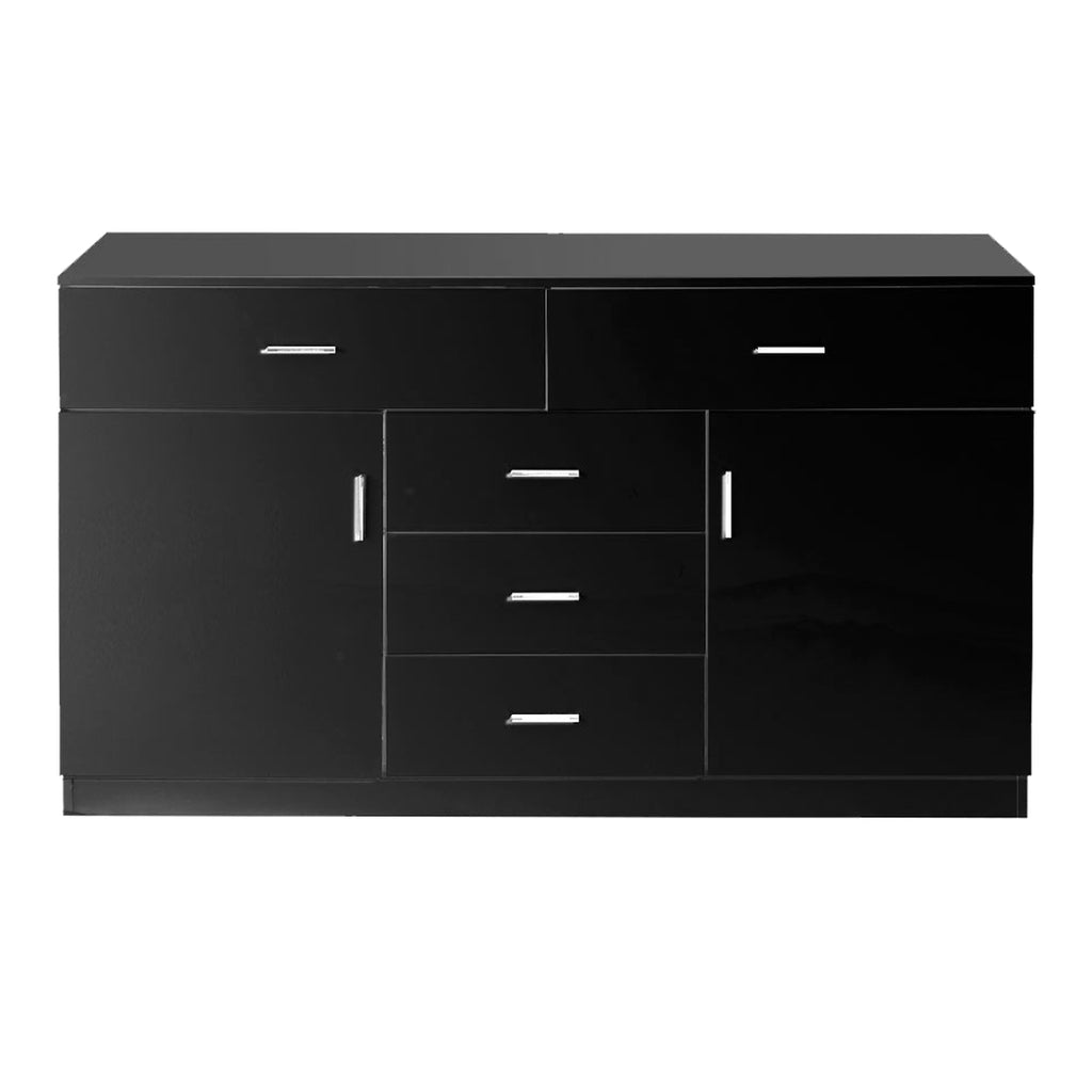 Levede Buffet Sideboard Storage Cabinet Modern High Gloss Cupboard Drawers Black