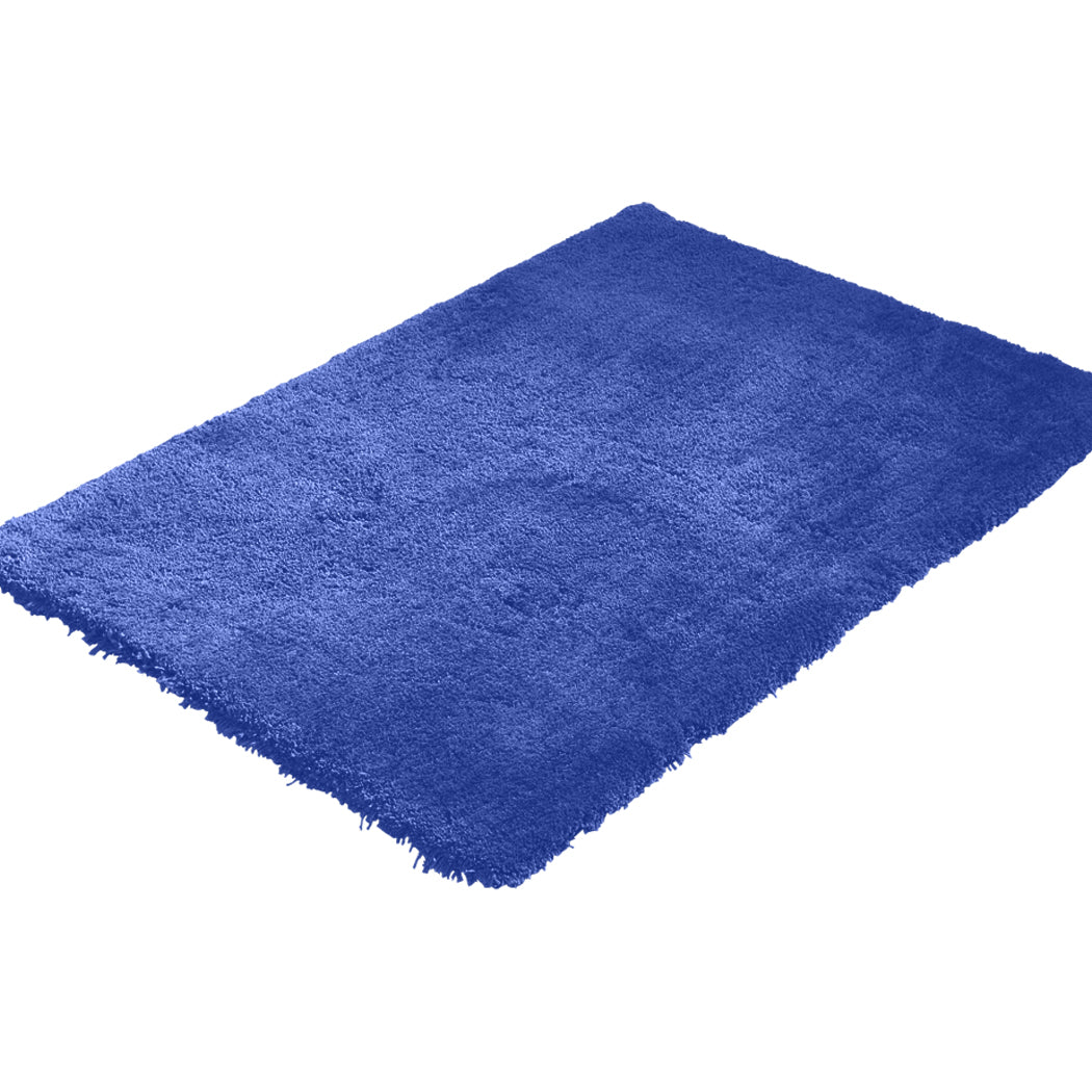 Ultra Soft Anti Slip Rectangle Plush Shaggy Floor Rug Carpet in Blue 200x300cm