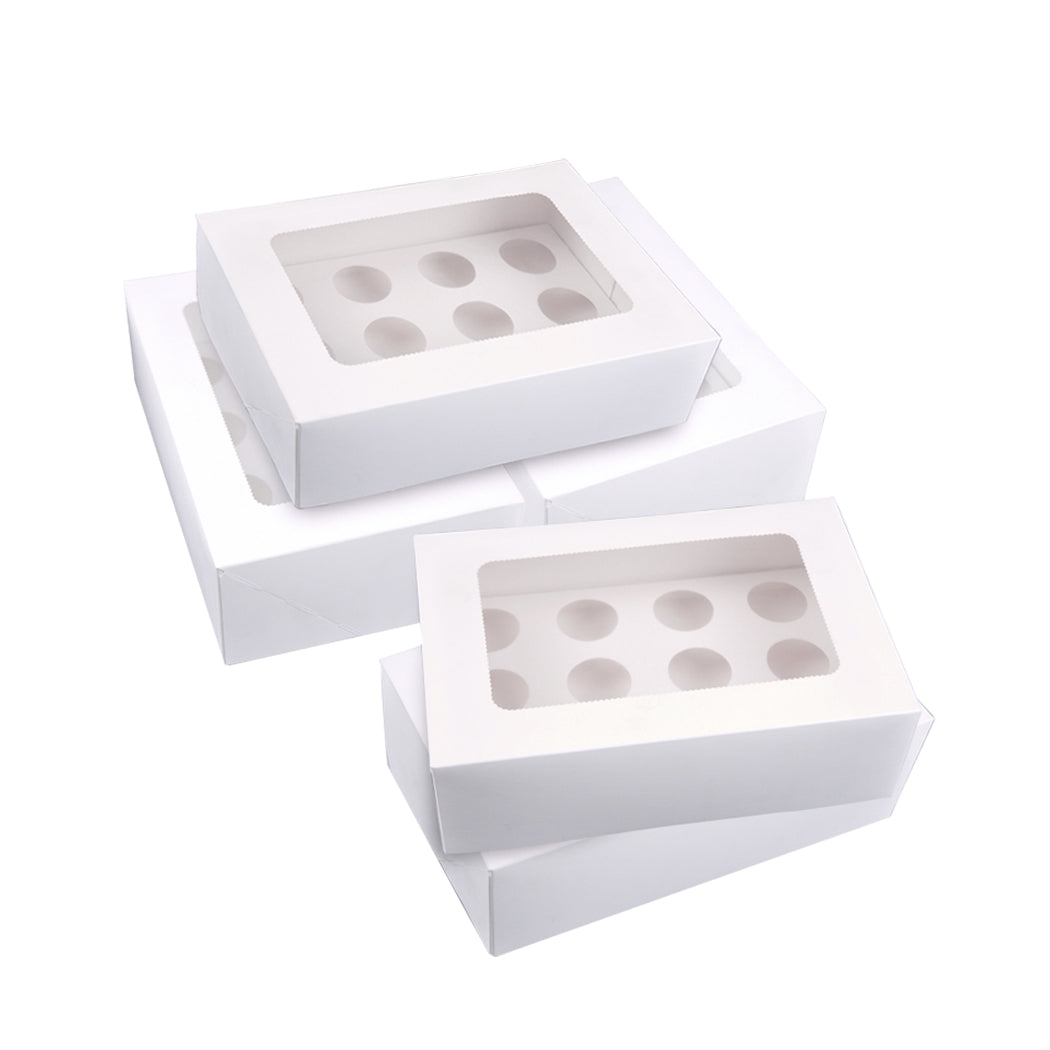 10 Pcs 12 Mini Holes Cupcake Boxes Cupe Cake Box Window Face Cover and Inserts