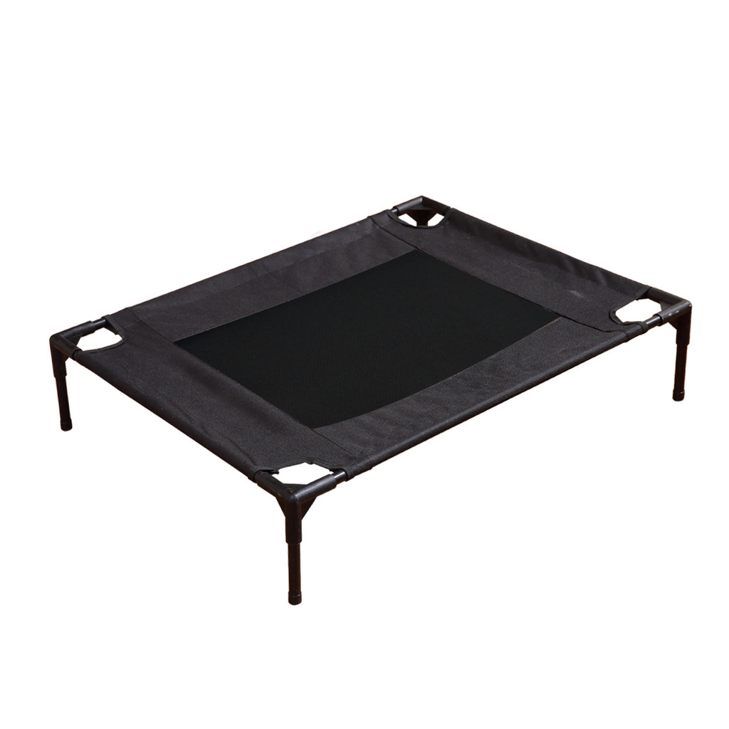 PaWz Heavy Duty Pet Bed Trampoline Dog Puppy Cat Hammock Mesh  Canvas M Black