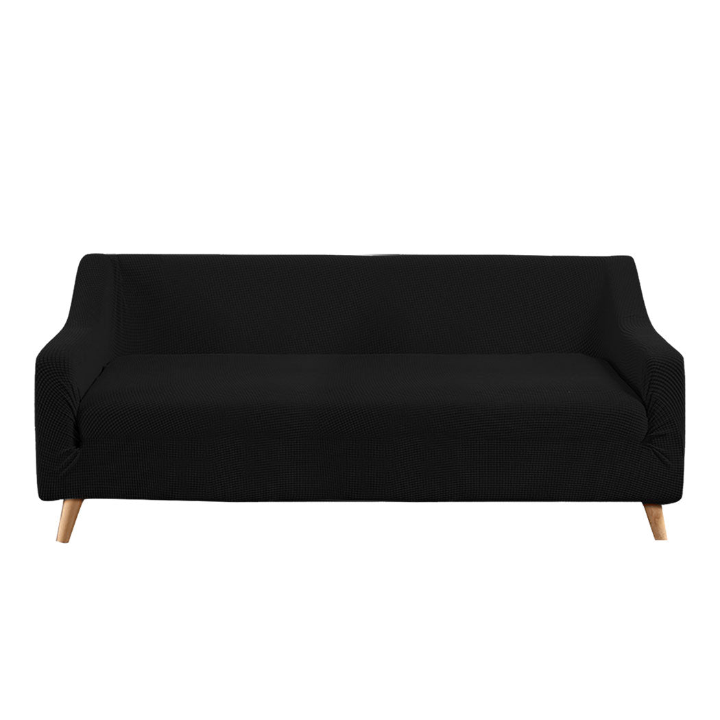 Couch Stretch Sofa Lounge Cover Protector Slipcover 4 Seater Black