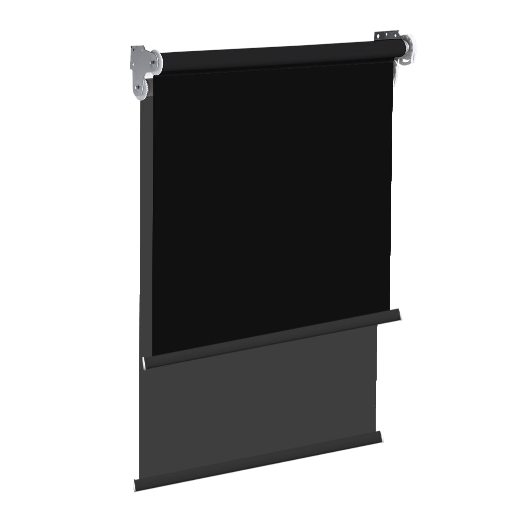 Modern Day/Night Double Roller Blinds Commercial Quality 120x210cm Black Black