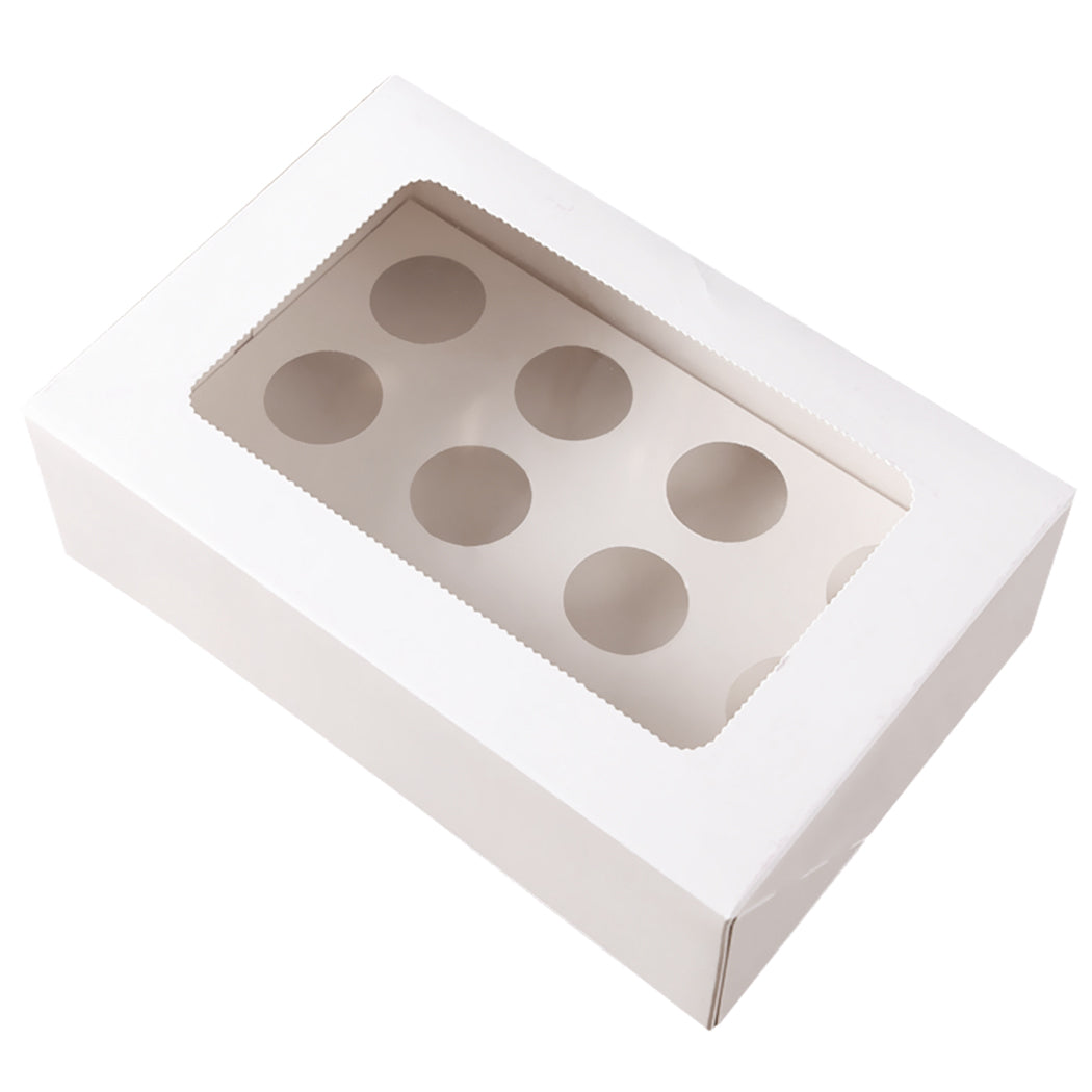 10 Pcs 12 Holes Cupcake Boxes Cupe Cake Box Window Face Cover and Inserts
