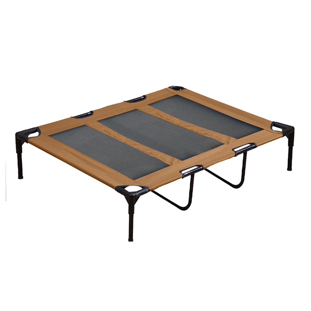 PaWz Heavy Duty Pet Bed Trampoline Dog Puppy Cat Hammock Mesh  Canvas XL Tan